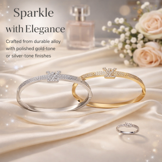 Crown Bangle & Ring Set